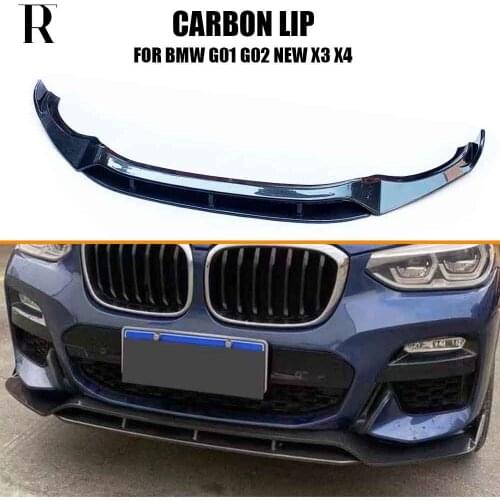 G01 G02 Full Carbon Fiber Front Bumper Chin Lip for BMW X3 X4 With M Package 2018 UP Auto Racing Car Styling Lip Protector