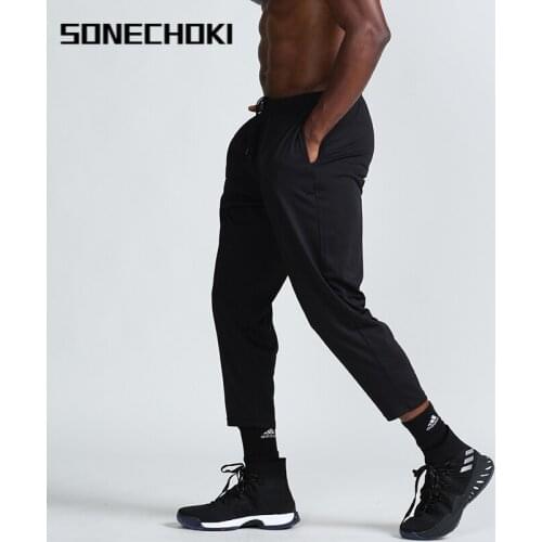 SONECHOKI Jogging Pants Men Loose Solid Running Sport Long Trouser for Gym Fitness Outdoor Workout Ankle-length Pants Male