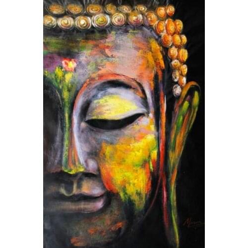 Wall art picture Buddha Canvas painting abstract oil artwork Hand painted Asian paintings for living room office home decor