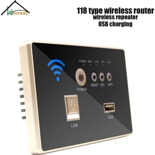 HESSWAY Home and Hotel Use Wall Mount Mini Wireless Router+3G Wirelss+AP Wireless Repeater +1.5A USB Charger with 118 type Black