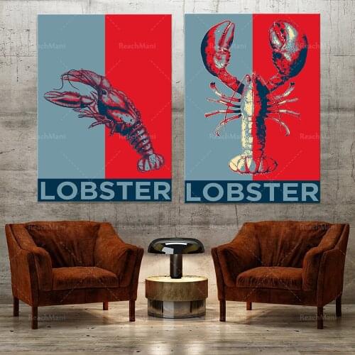 Lobster Original Art Prints-Photo Poster Gift Wall Home Decoration-Lobster Canvas Art Prints Nordic Wall Painting Restaurant Hom