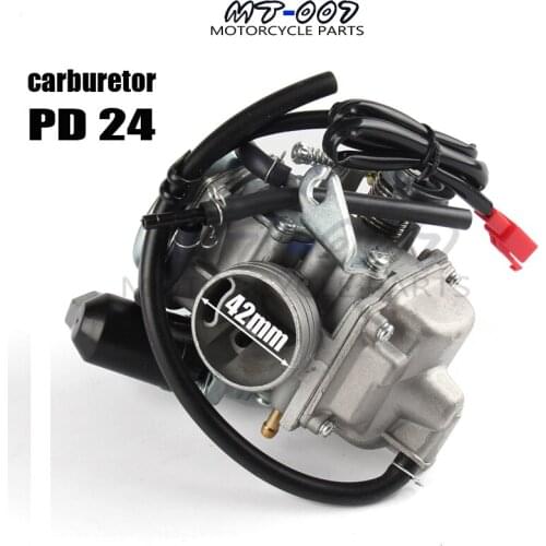PD24J 24mm Electric Carburetor for Engine GY6100cc 125cc 150cc 200cc ATV Go Kart Moped and Scooter