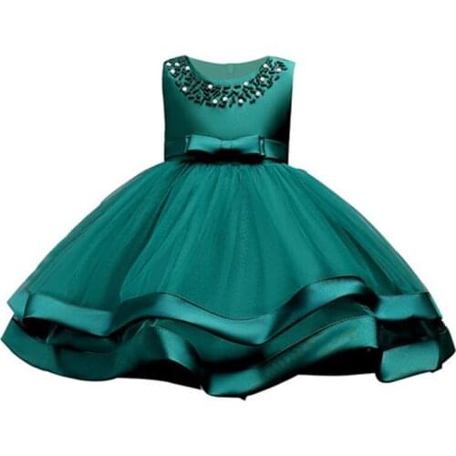 Girls Dress kids bownot Elegant Pageant Party Dress Girls clothes christmas costumes for children Toddler girls Infant 3-12T