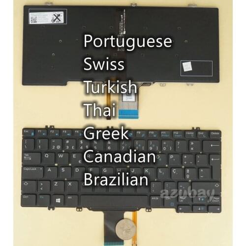 Portuguese Swiss Turkish Thai Greek Canadian Brazilian Keyboard For Dell 03RM45 0C21RV 0R9PG3 0JTPG2 0VHHHJ 0RNJ29 03W0YP 0WNTX6