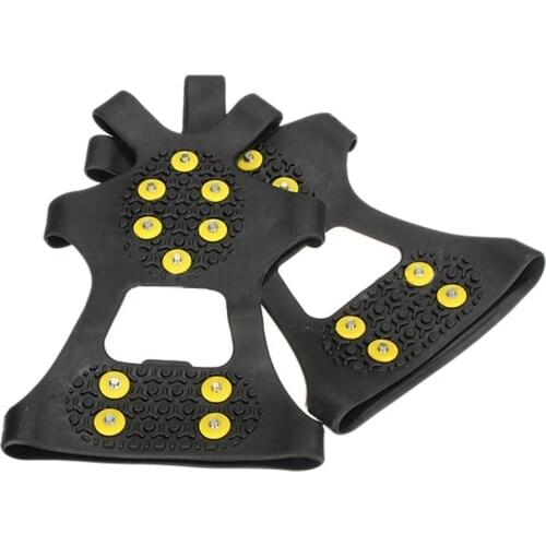 S/M/L/XL 10 Studs Anti-Skid Snow Ice Climbing Shoe Spikes Ice Grips Cleats Crampons Winter Climbing Anti Slip Shoes Cover