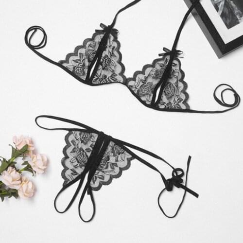 Black Lace Lingerie Feminina Sexy Bralette Transparent Porno Ropa Interior Push Up Bra Set Underwear Women Set Bras Lenceria