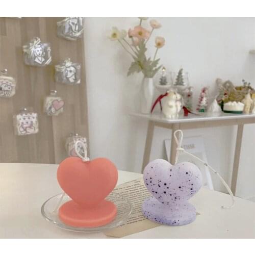 Candlelight Dinner 3D Love Silicone Candle Mold for Handmade Desktop Decoration Gypsum Resin Aromatherapy Candle Silicone Mould