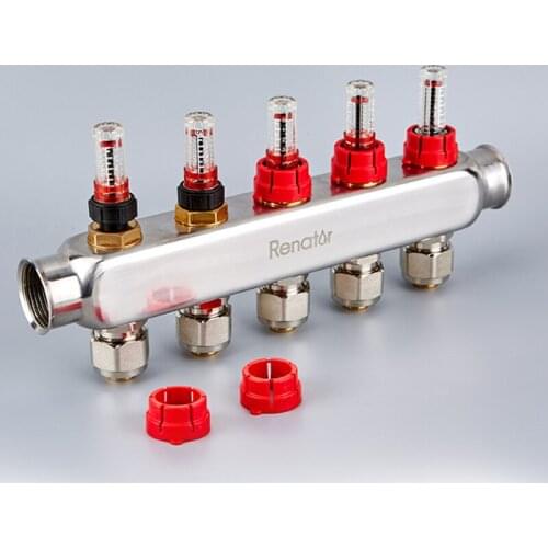 CE passed natural color water separator Temperature controlled floor heating forging and pressing integrated water collector