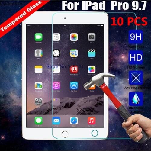 10 PCS 9H Real Tempered Glass For Apple iPad Pro 9.7 2016 2017 A1673 A1674 A1675 A1822 A1823 Tablet Film Screen Protect Guard