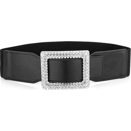 Lady ceinture femme belts for women Elastic Black Belts for Luxury rhinestone Costumes Female Wedding Dress Waistband Party