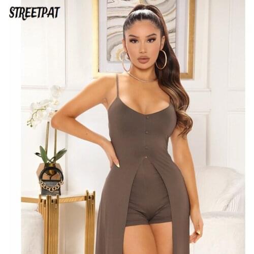 Sexy High Split Dress Sets Summer 2 Piece Set Women Backless Long Halter Top + Short Club Outfit Bodycon Festival Clothing