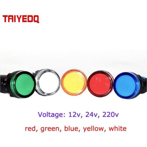 1PCS Power Indicator AD16-22D/S LED Signal Lamp 22mm 12V 24V 220V 380V AC And DC Universal AD16-22DS Red Green Blue Yellow White