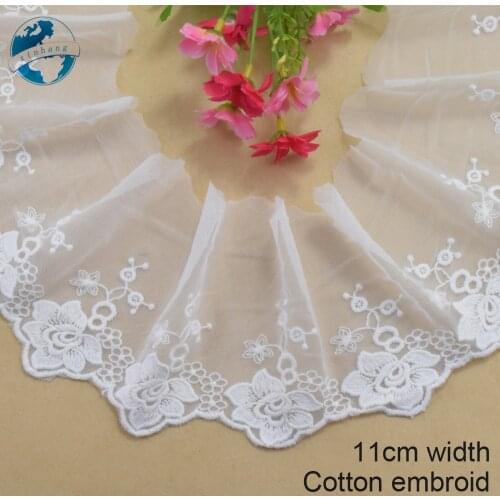 11cm wide cotton embroidery lace sewing ribbon guipure trim wedding decoration DIY dolls dress Accessories lace fabric edge#4054