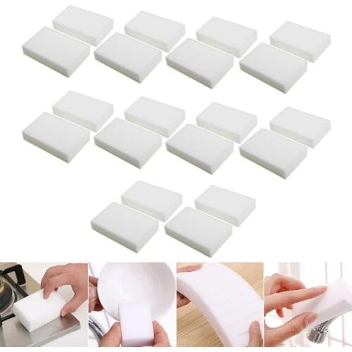 20Pcs Magic Sponge Eraser Melamine Cleaning Sponge Foam Cleaner For Kitchen Dish Washing Office Bathroom Cleaning Tools