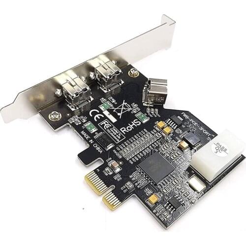 3 Port PCI-E Firewire 800 Card IEEE External1394B X 2 + Internal 1394B X 1 Controller Card Adapter for Win 7/8/10