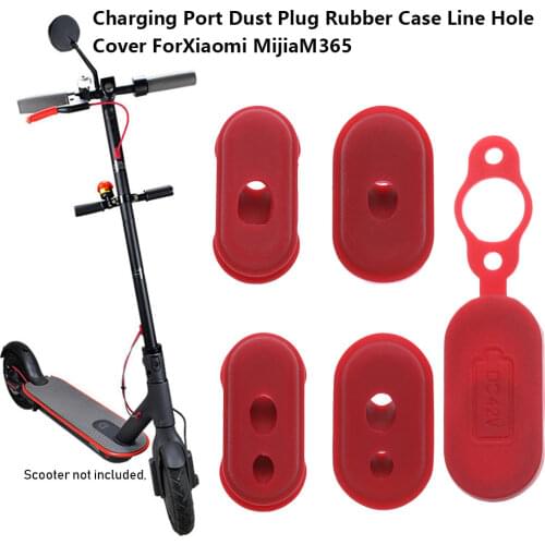 4/5Pcs Hot Selling Red Silicone Charge Port Cover Rubber Dust Plug Case For Xiaomi Mijia M365 Electric Scooter Accessories Parts