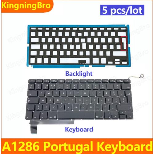 New Replacement Keyboard With Backlight Backlit For MacBook Pro 15" A1286 Portugal Portuguese Keyboard 2009 2010 2011 2012 Years