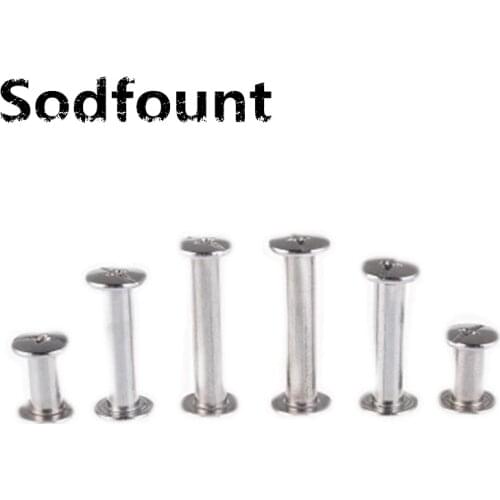 5pcs 304 stainless steel rivets M5*6-50mm Docking pair lock screw Account book nail album nail