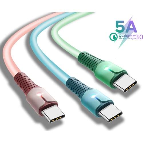5A Quick Charge Type-C Data Cord QC3.0 Mobile Phone Data Sync Charger Line Fast Charging For Xiaomi 11 10 Huawei p40 p30 Samsung