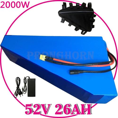 52V E-Bike Batteries 52V 30AH 26AH 25AH 23AH 20AH 18AH 15AH 13AH Electric Bicycle Lithium Battery 48V 500W 750W 2000W Motor Kits