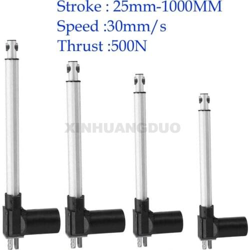 12V/ 24V 25mm-1000mm speed 30mm/s Aluminum Linear Actuator Motor Door Opener Heavy Bracket Lift thrust 500N/50KG/ tv lift