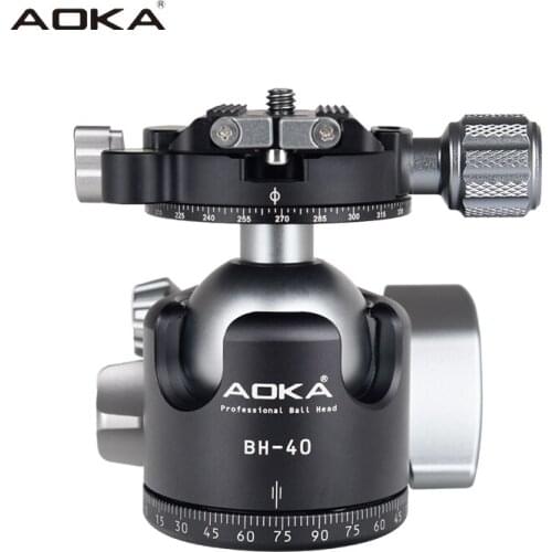 AOKA BH40R Ballhead Professional Aluminum Double Panoramic Head For Camera Tripod With Quick Release Plate Free Shipping