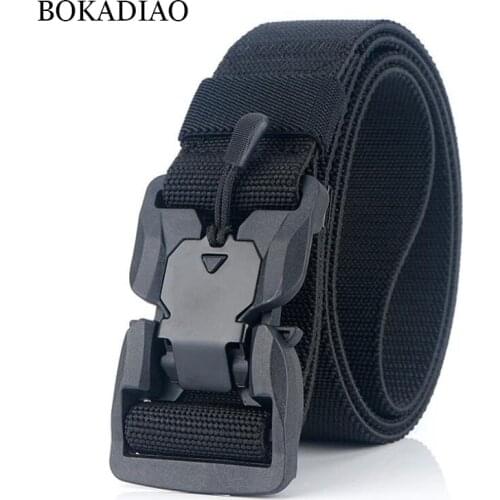 BOKADIAO Military Army Combat mans Canvas Belt Quick Release Tactical Belts For Men Nylon Outdoor Training Waistband male strap