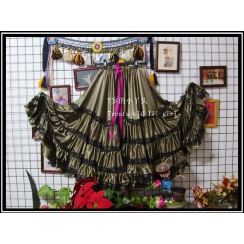 ATS tribal belly dance Satin silk 4 layer 16yards skirt 9EX06-49