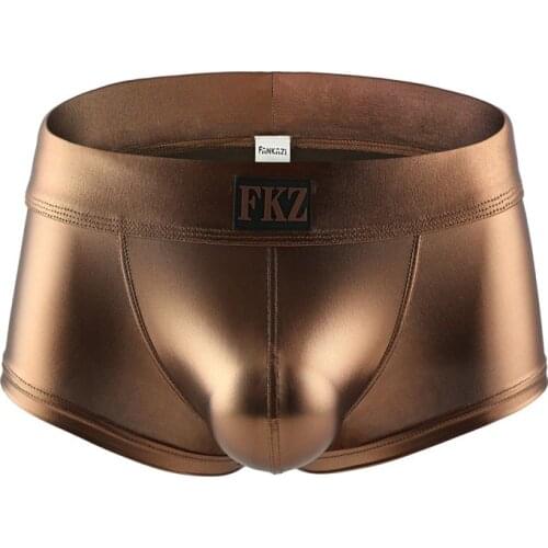 Fashion Boxers Male Sexy Underpants Panties Sexy Mens Boxer Cuecas Shorts Man Leather High Quality Underwear Panties Boxers