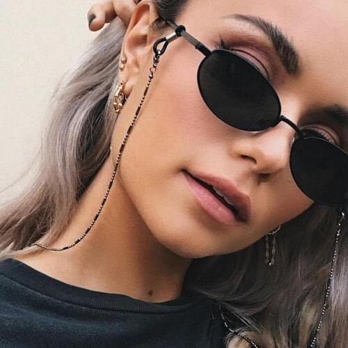 Minimalist Style Balck Bead Chain Eyeglass Chain Lanyard Reading Glasses Chains Women Accessories Sunglasses Hold Straps Cords