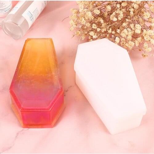 Halloween Coffin Silicone Casting Epoxy Mold For DIY Resin Coffin Storage Box Jewelry Tools Mould Uv Epoxy Handmade Craft Making