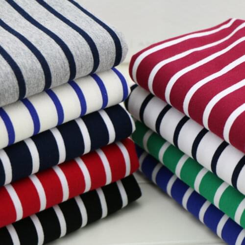 170x 50cm 95% cotton yarn dyed stripe fleece fabric spring and autumn clothes between cloth high elastic deformation 430g/m