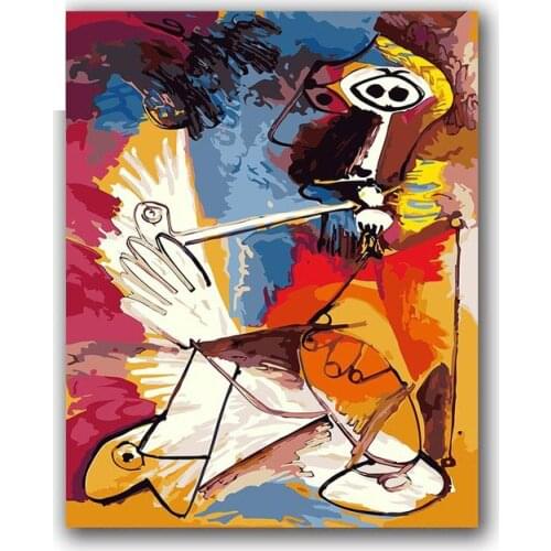 Diy oil painting by numbers Picassos paintings abstract music pictures paints with kits package for hotel room decor