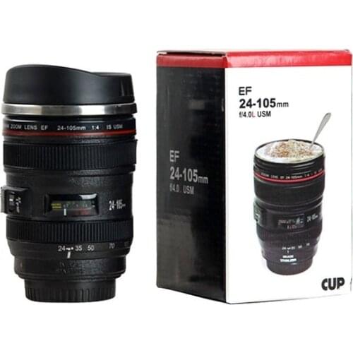 Stainless Steel Camera EF24-105mm Cup Creative Coffee Mug DSLR Camera Lens Cup Five Generation Stainless Steel Liner Insulation