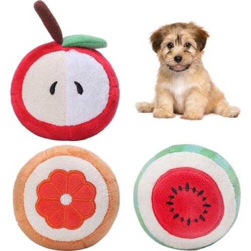 Legendog 1pc Cute Bite Resistant Pet Plush Toy Creative Fruit Shape Pet Squeaky Toy Pet Bite Toys Pet Supplies Cat Dog Favors