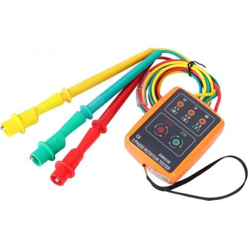 Hot 3-Phase 60V~600V AC Sequence Order Rotation Indicator Tester 20Hz-400Hz -852B With Test Leads with Clips Bag