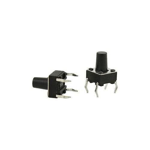 Momentary Tactile Tact Push Button Switch 4 Pin DIP Through Hole 6x6x8.5mm