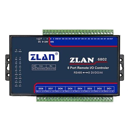 Analog data acquisition module, digital acquisition module, switch quantity to collect IO controller ZLAN6802
