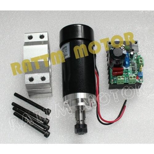 Powerful 400W DC 24-52V Air Cooled Spindle Motor with Braket and Speed Regulator 2000-12000 r/min for CNC Milling Engraving