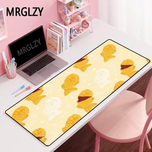 MRGLZY Drop Shipping Cute Taiyaki Cartoon Mouse Pad Gamer Large DeskMat Computer Gaming Peripheral Accessories MousePads for LOL