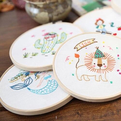 Cartoon Animal Princess Embroidery Knitting Kits Sewing Cross Stitch Sets Beginner Children Student Handwork Material Package