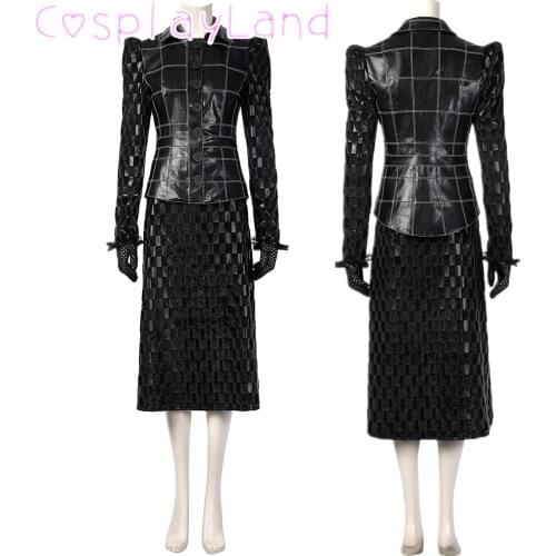 Cruella Cosplay Dress Fashion Evil Queen Costume Lady Black Outfit Evening Party Emma Magic Formal Suit Coat Skirt Gloves