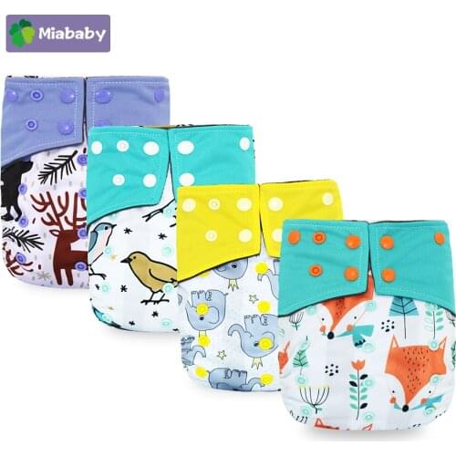 Miababy One Size Bamboo Charcoal Pocket Diaper Eco-friendly Reusable Baby Nappy fit 3-15 kg Infant Cloth Diaper