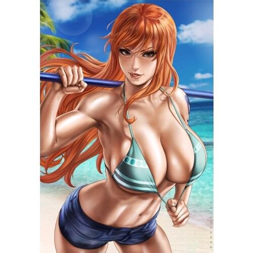 Custom Print One Piece Nami Sexy Anime Girl Art Posters HD Wall Art Canvas Painting for Living Room Home Decor Picture