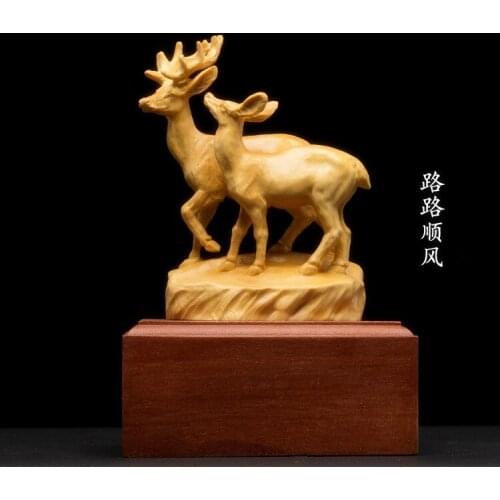 BOJ tallado en casa decoración de la Oficina piezas de mano talladas artesanías regalos toallitas de alce adornos de mesa do