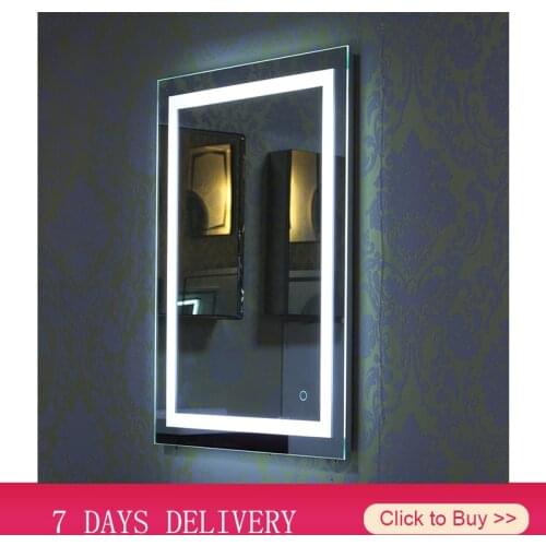 LED Makeup Mirrors Bathroom Vanity Cosmetic Miroir Wall Mounted Lighted Smart Mirror For Bath Fixture With Touch Button HWC