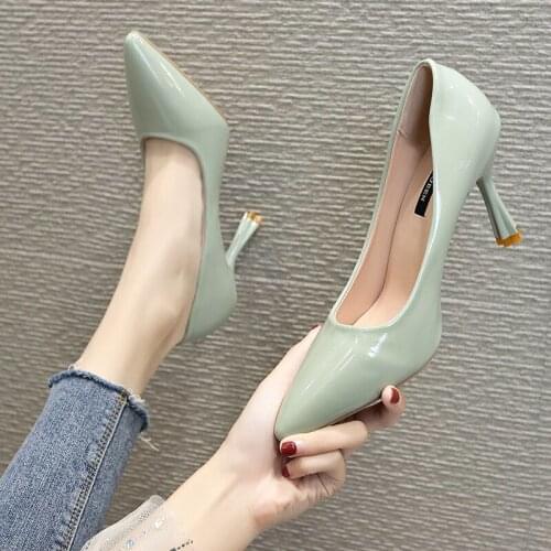 Single shoes female spring new pointed shallow mouth high heel stiletto sexy wild professional work womens shoes W32-58