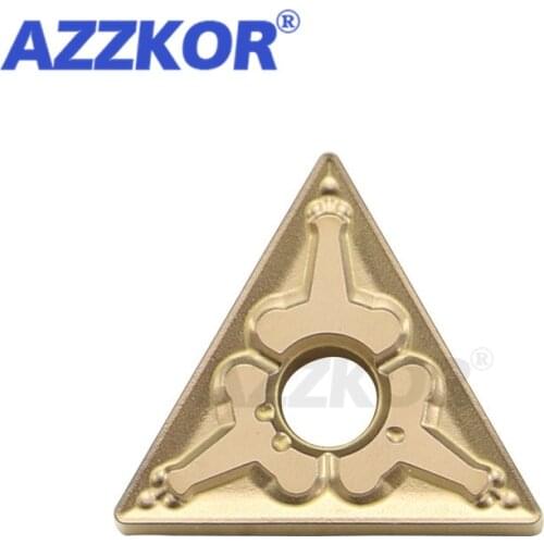AZZKOR TNMG-TM GF Carbide Inserts Cutter CNC Lathe External Turning Tools For 45# Steel Maching Process NT9125 Triangle Blades