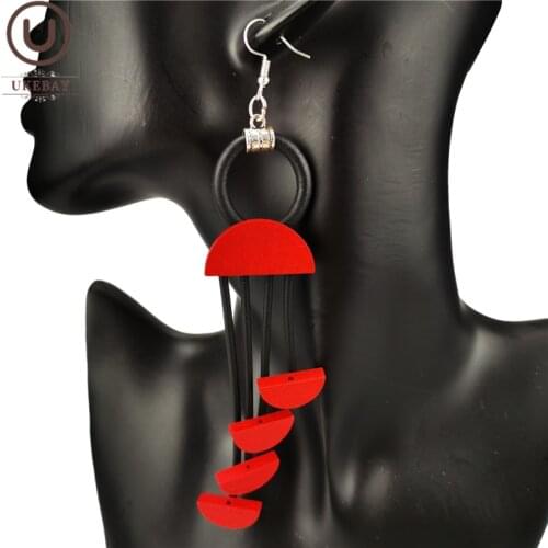 UKEBAY New Tassel Wood Earrings Women Drop Long Earrings 5 Styles Jewelry Boho Earring Handmade Accessories Festival Gift Female