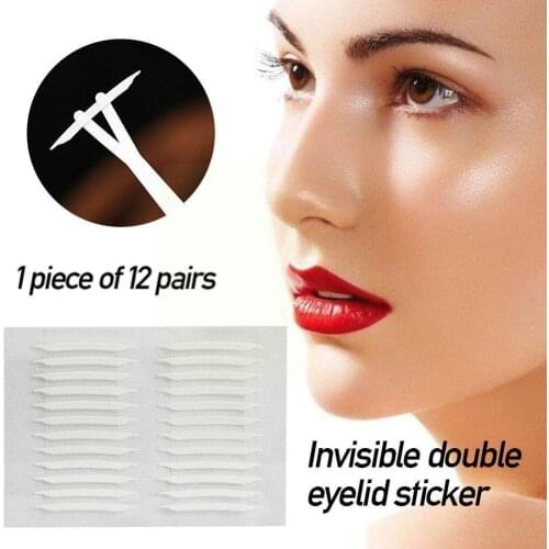 Unique Sharp angled 3D Double Sided Invisible Eyelid tool pairs Tape Stickers gift of 12 1 Eyelid Strong Adhesive piece X4I9